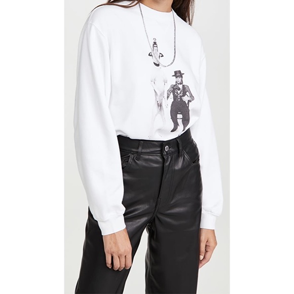 ANINE BING Ramona Sweatshirt AB x TO B White Pullover - Picture 7 of 14